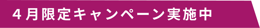 4月限定キャンペーン実施中